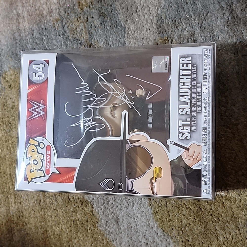 SGT. SLAUGHTER Vinyl WWE Funko POP Figure Autographed. #54